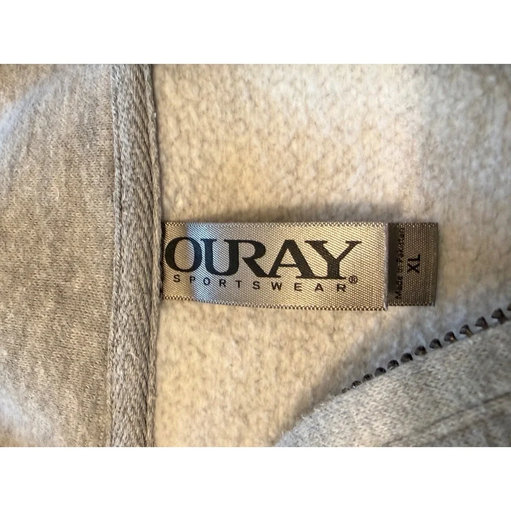 XL Ouray Sportswear Mens Air Force Quarter Zip Sweatshirt Heather Gray - Picture 4 of 7
